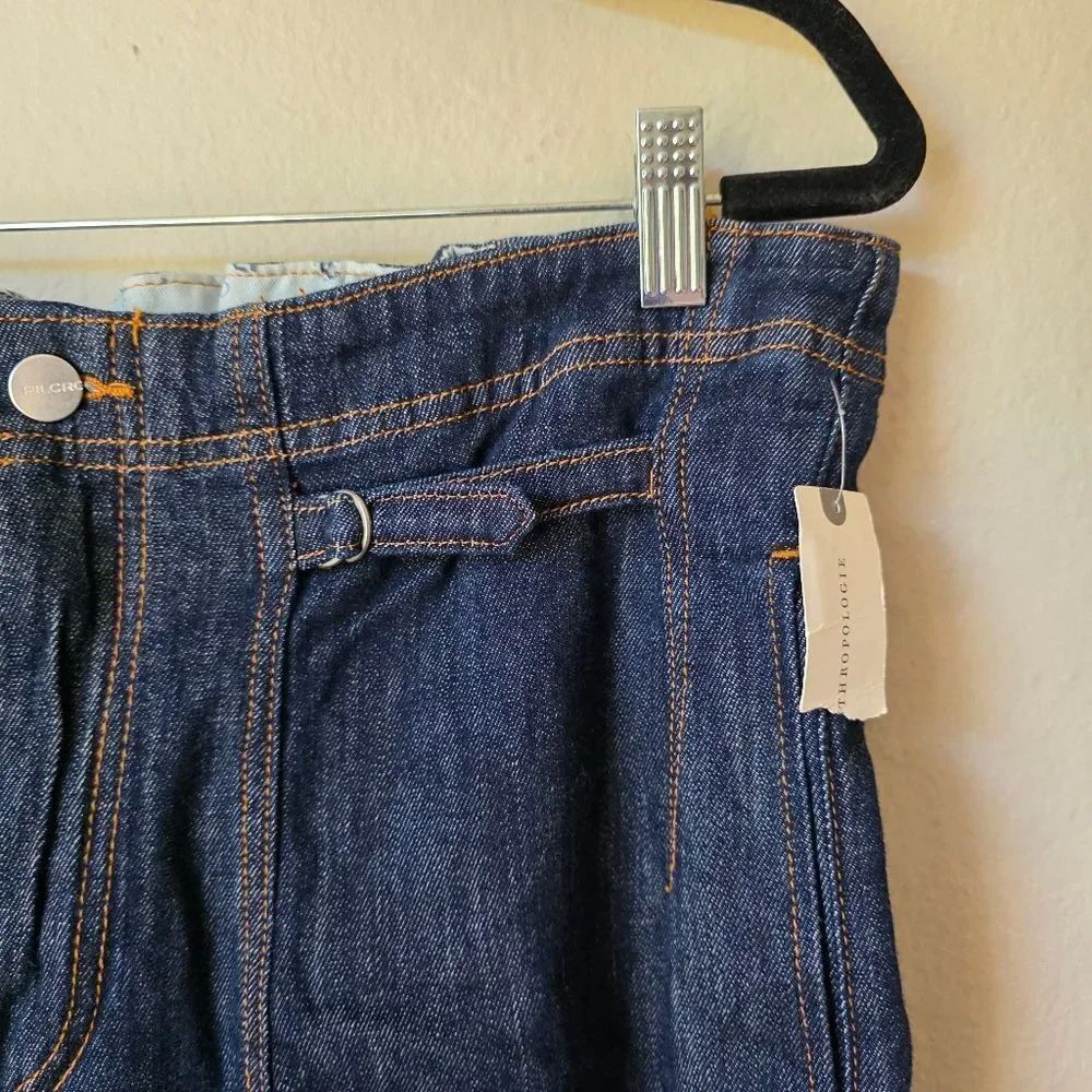 NWT Anthropologie Pilcro Cinch-Waist Roll-hem Dark Wash Shorts Size 30 - Picture 7 of 11